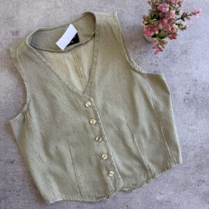 Chaleco gabardina rayado